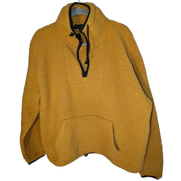 Love Tree Women's Large Gold Mustard Yellow 1/4 Zip Sweater large front pocket - Picture 1 of 14